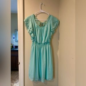 Maurice’s medium teal/light blue dress, good condition.